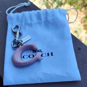 Coach Light Pink C Keychain Bag Charm